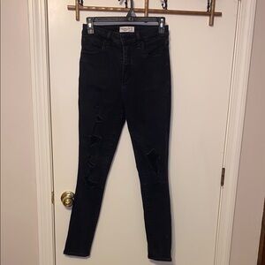 Black Distressed Skinny Jeans Abercrombie & Fitch